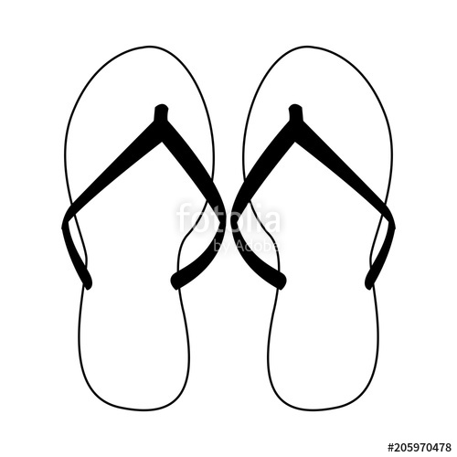 500x500 Flip Flops Sandals Vector Illustration Graphic Design Stock Image