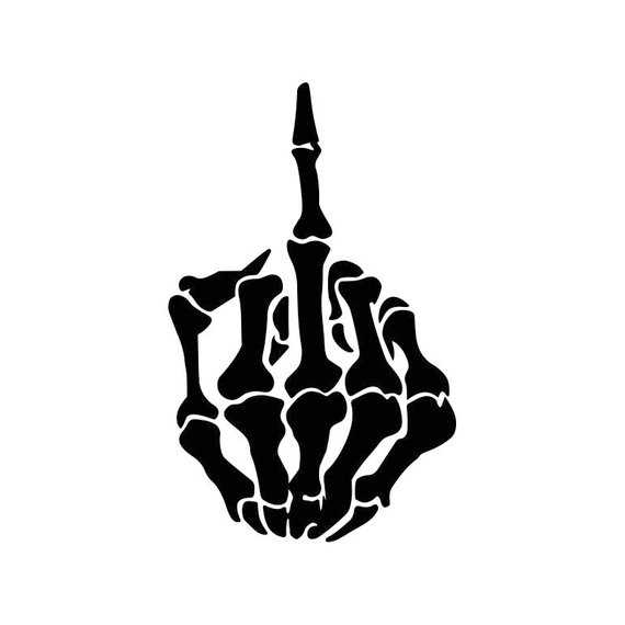 570x570 Skull Middle Finger Flip Off Graphics Dxf Png Cdr Pdf