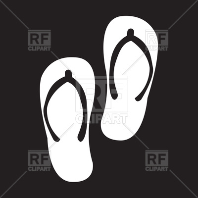 400x400 Slippers Or Flip Flops On Dark Background Vector Image Of Objects