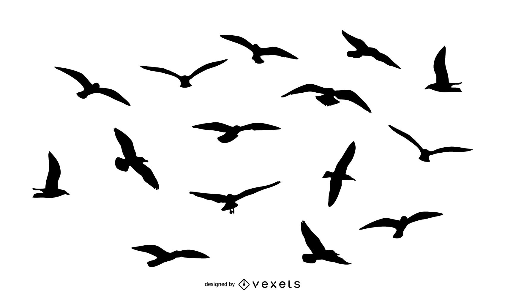 1700x1000 Collection Of 'flock Of Birds Silhouette' Download More Than