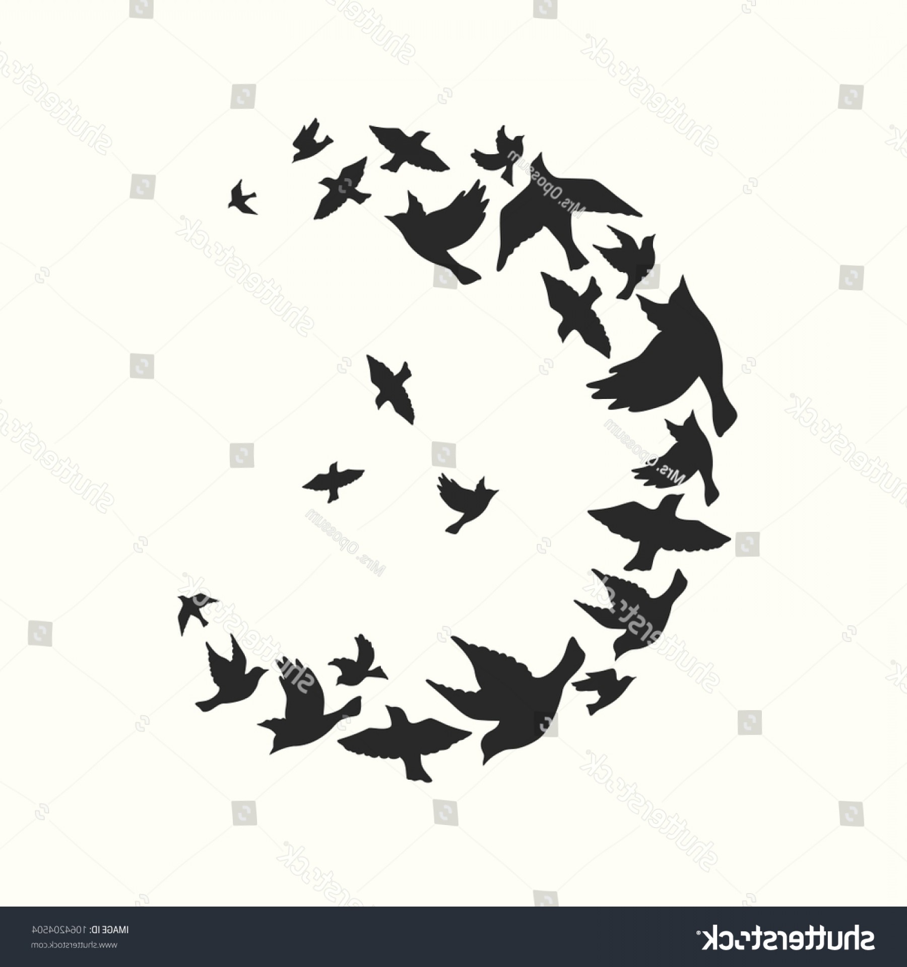 1800x1920 Silhouettes Flock Birds Vector Illustration Simple Handandbeak