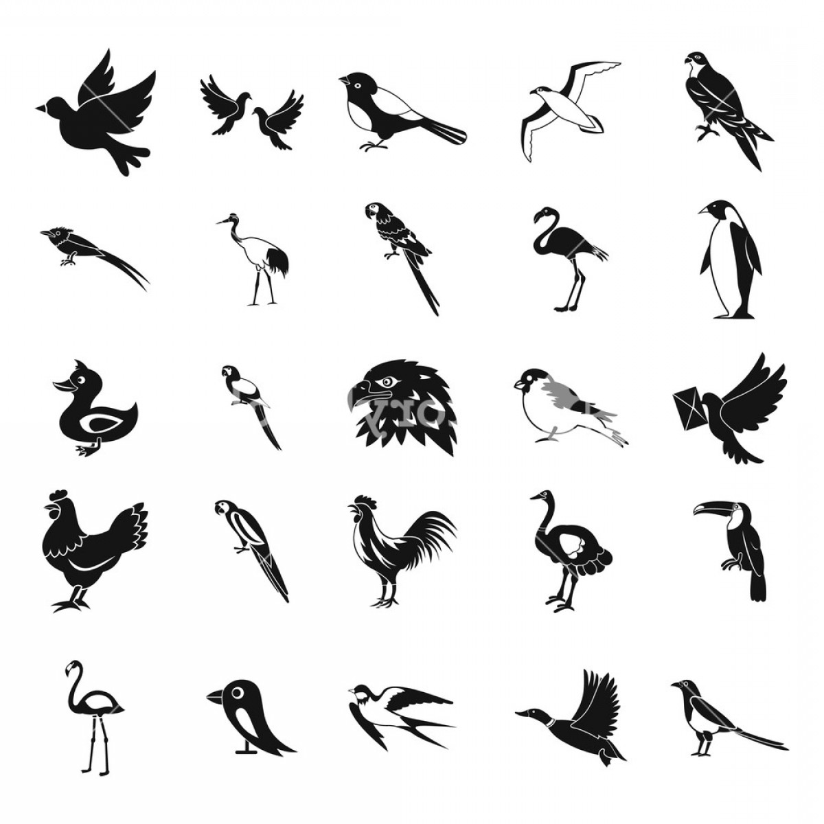 1200x1200 Birds Icon Set Simple Set Of Birds Vector Icons For Web Design
