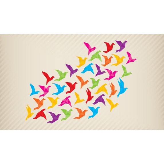 572x572 Origami Flock Of Birds Vector Free Vector Download