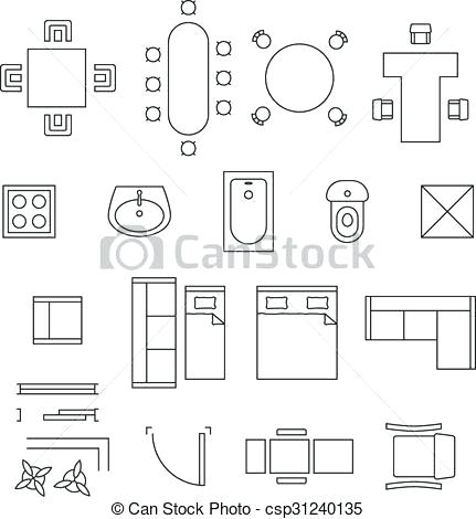 431x470 Floor Plan Furniture Symbols Pdf Vector Living Room Standard Cafe