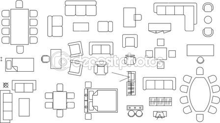 448x252 Tables And Chairs Vector Plan View Images