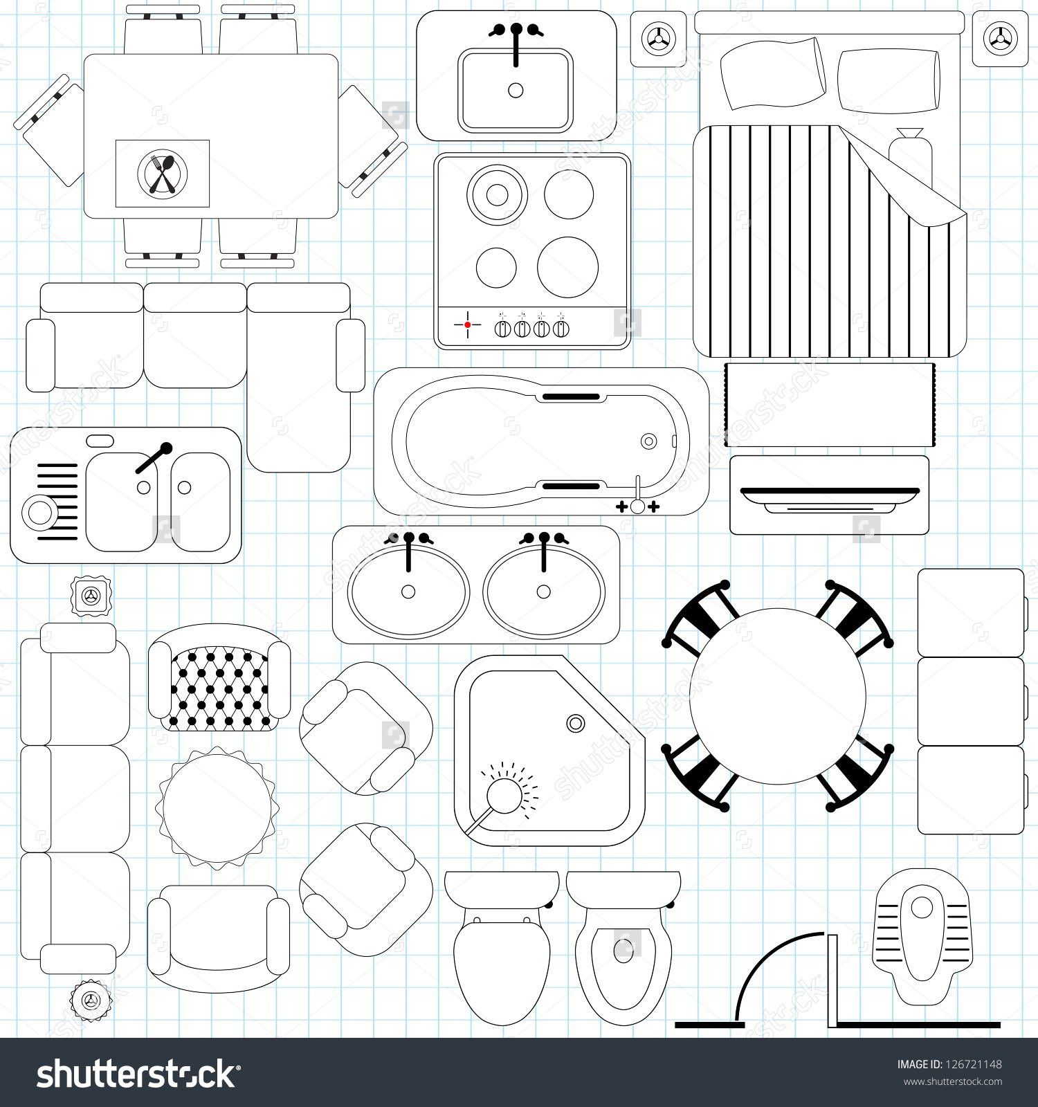 1500x1600 Image Result For Furniture Vector Plan View Furniture Icons