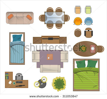 450x413 Floor Plan Furniture Clipart