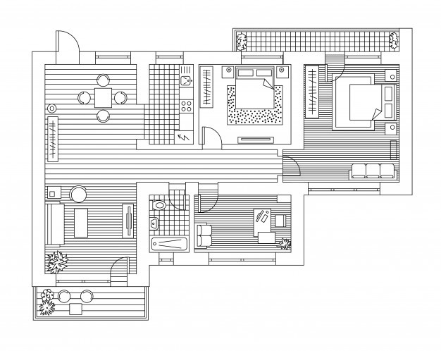 626x498 Floorplan Vectors, Photos And Free Download