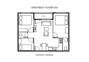 286x200 Free Floor Plan Vector