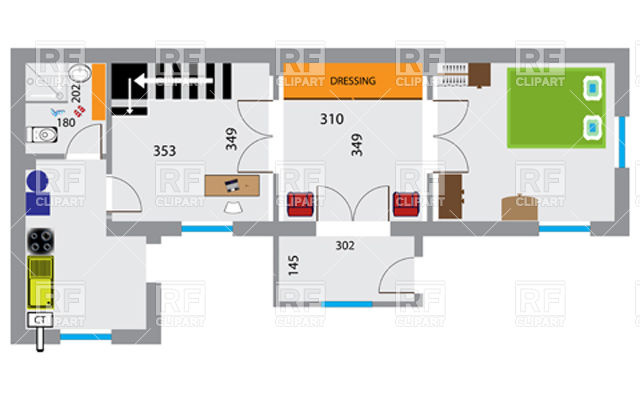 640x400 House Floor Plan Vector Image Of Architecture, Buildings