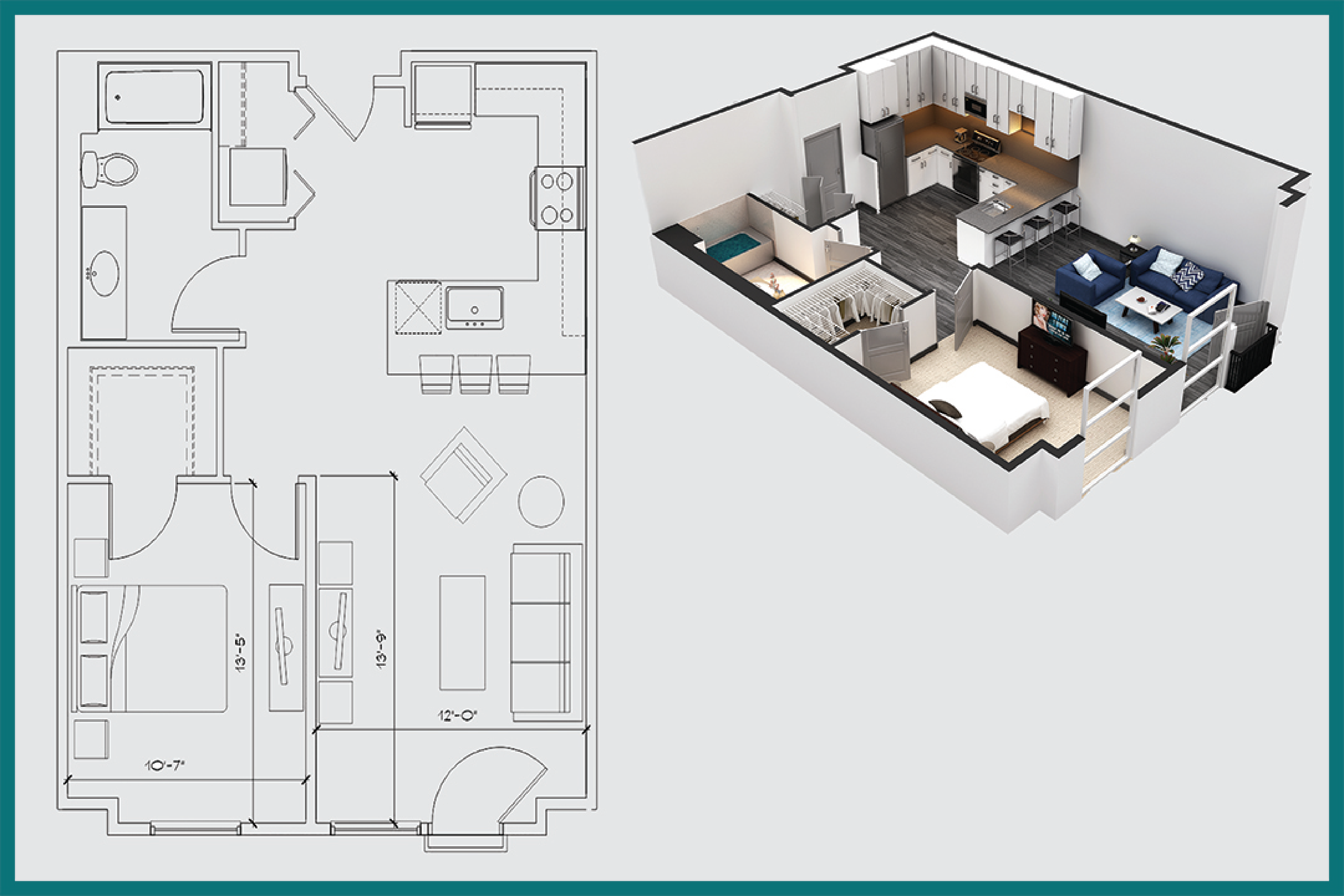 4500x3000 Studio, Bedroom Apartments