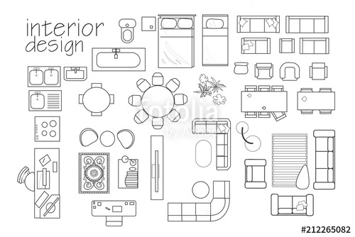 500x334 Interior Design Floor Plan Symbols Top View Furniture Cad Symbol