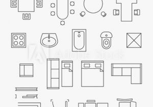 300x210 Floor Plans With Furniture Best Of Furniture Linear Vector Symbols