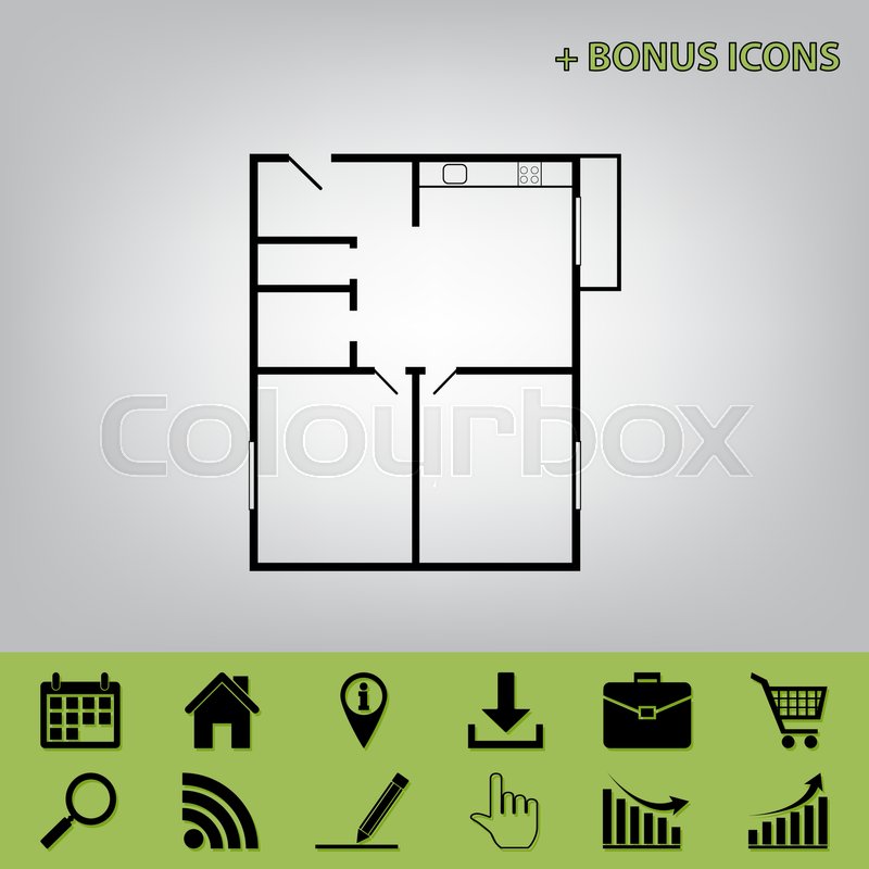 800x800 Apartment House Floor Plans Vector Stock Vector Colourbox