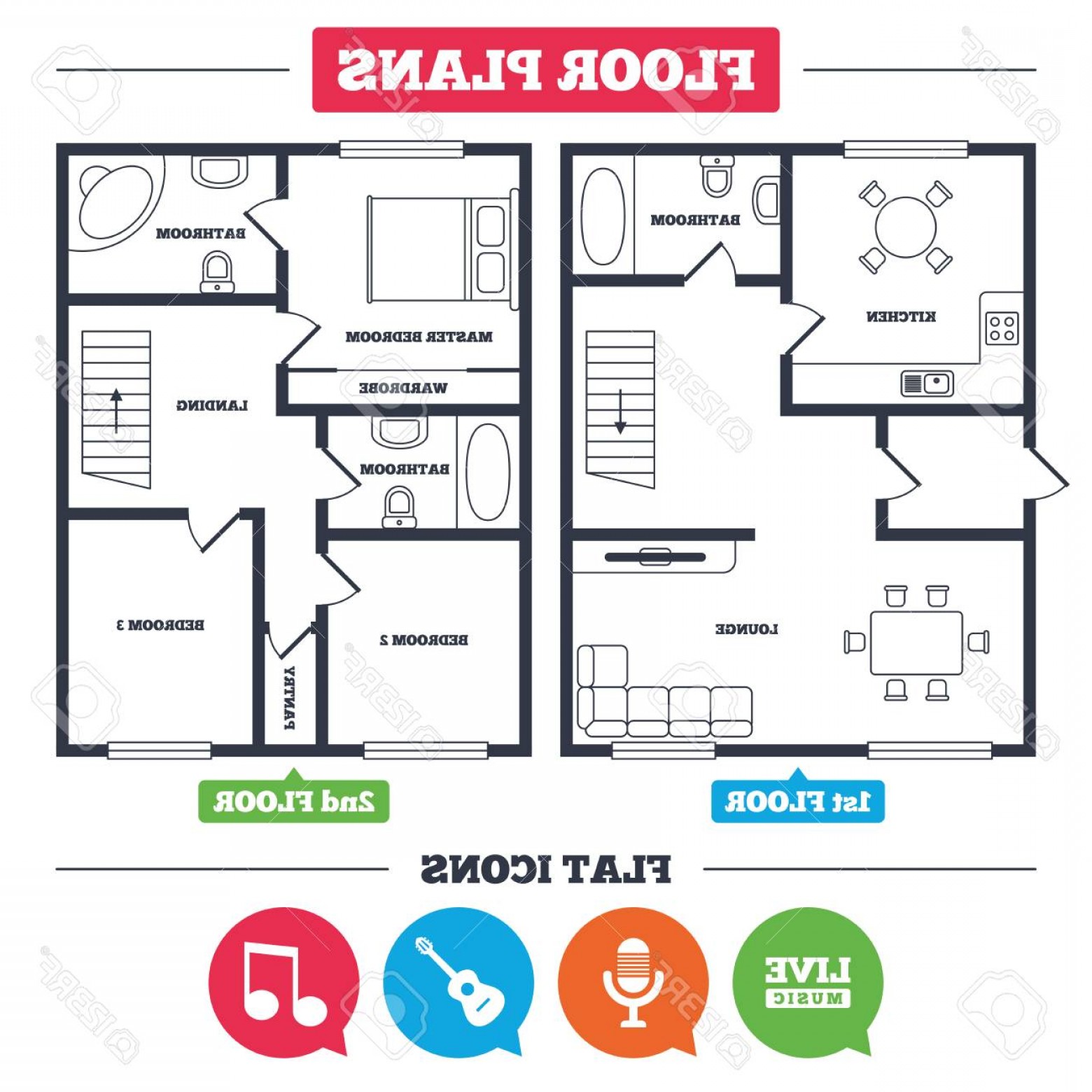 1560x1560 Photostock Vector Architecture Plan With Furniture House Floor