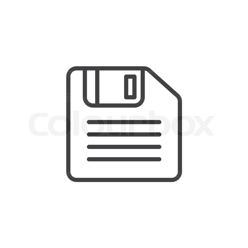 800x800 Floppy Disk Line Icon, Outline Vector Stock Vector Colourbox