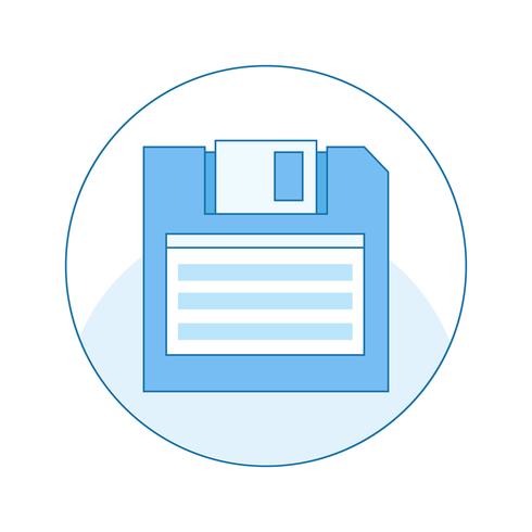 490x490 Floppy Disk Line Icon Diskette Vector Flat Illustration