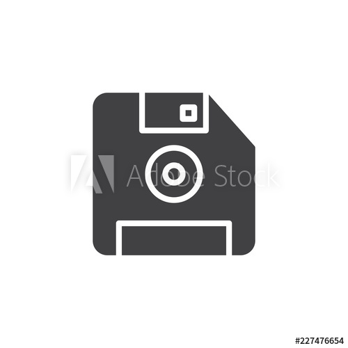 500x500 Floppy Disk Vector Icon Filled Flat Sign For Mobile Concept