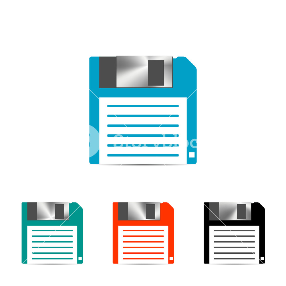 1000x1000 Set Of Colored Icons Floppy Disk Isolated On White Background