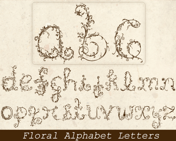 600x482 Floral Alphabet Letters Vector Graphics Vector Photoshop