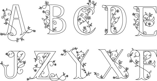 600x310 Floral Alphabet Free Vector Download