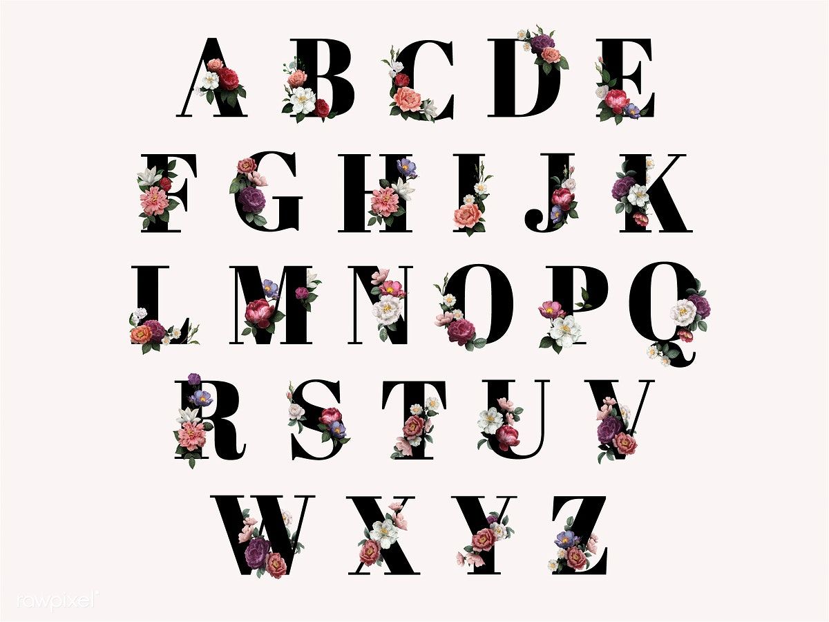 1200x900 Classic And Elegant Floral Alphabet Letter Font Vector Free