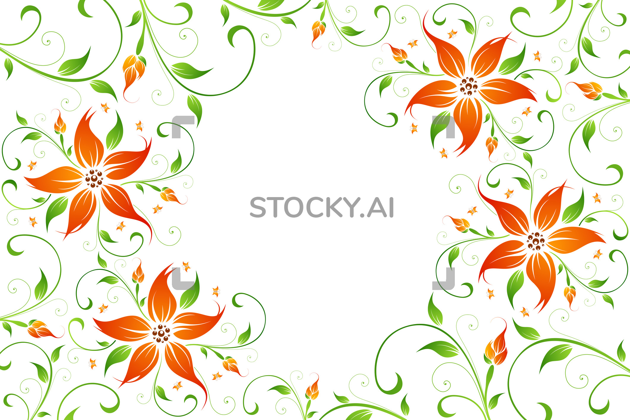 Image Of Abstract Vector Flower Background With Butterfly 2122x1415 Image Of Abstract Vector Flower Background With Butterfly