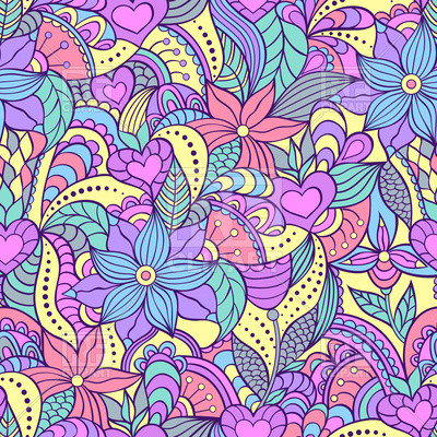 Seamless Pattern With Abstract Flowers 400x400 Seamless Pattern With Abstract Flowers