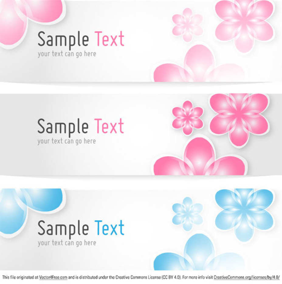 928x936 Floral Banners Vector Template