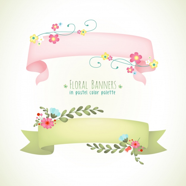 626x626 Floral Banner Pastel Color Vector Premium Download