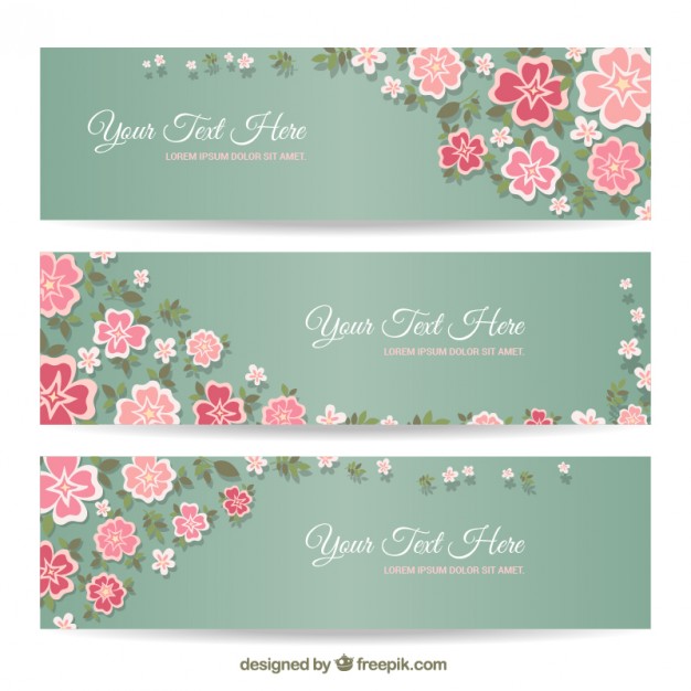 626x626 Floral Banners In Pastel Colors Vector Free Download