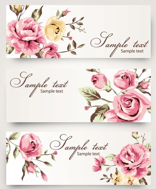 520x629 Free Vintage Flower Vintage Vector Banner With Watercolor