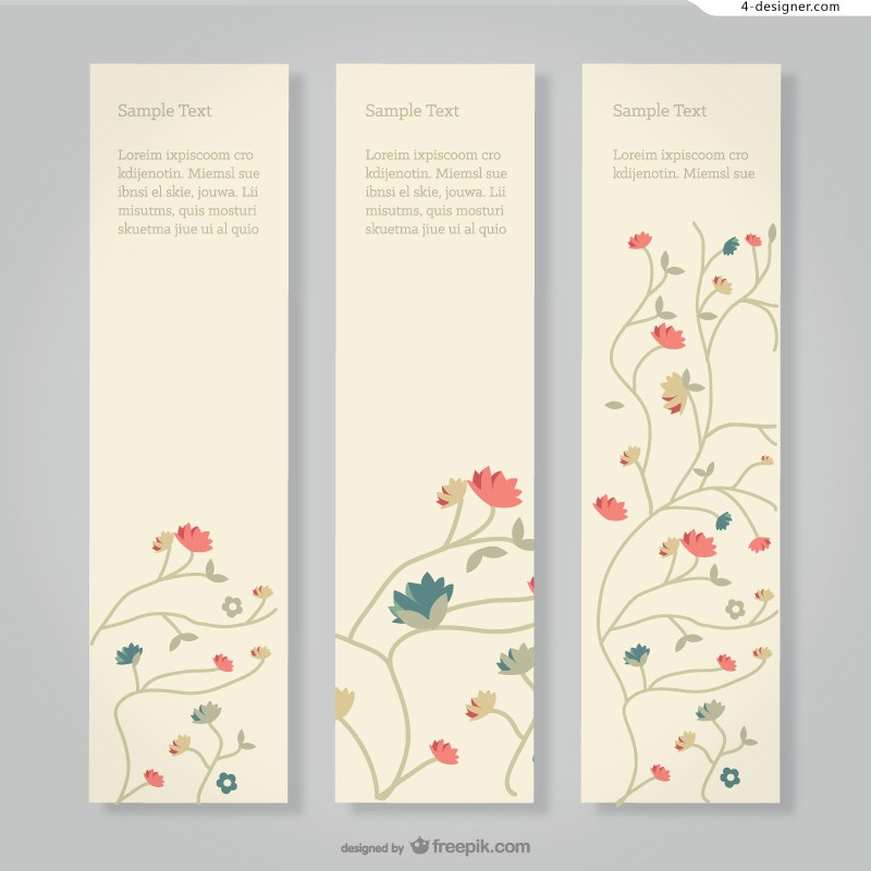 Floral Banner Vector at Vectorified.com | Collection of Floral Banner ...