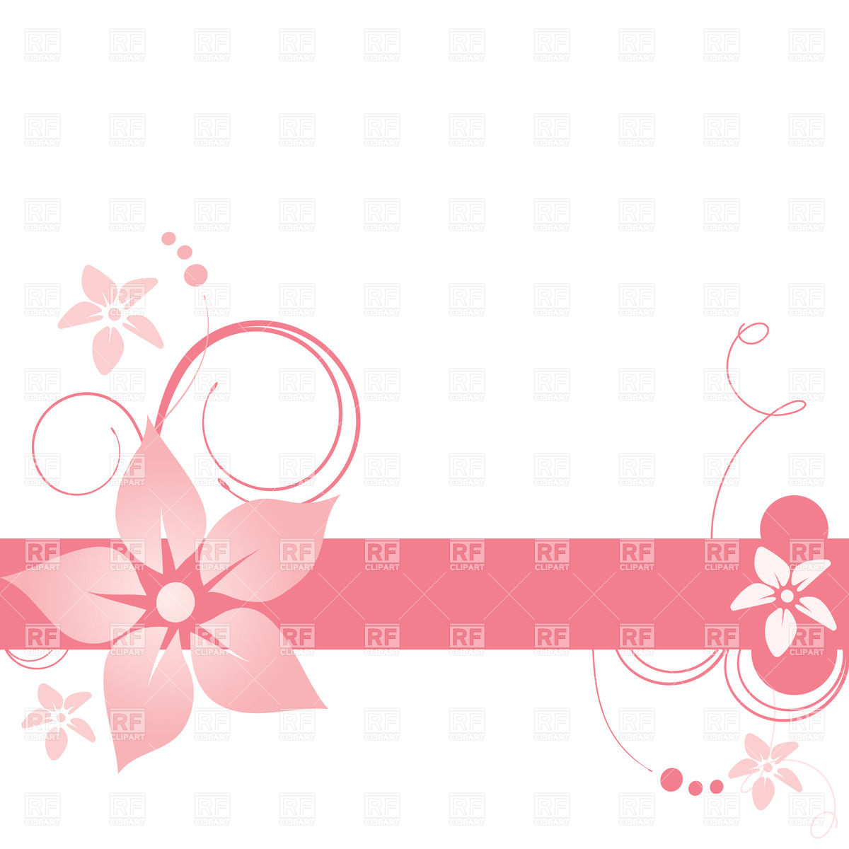 1200x1200 Simple Floral Banner With Curls Vector Image Of Borders And Frames