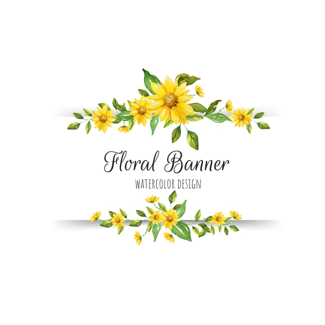 640x640 Yellow Floral Banner, Png, Banner, Background Png And Vector
