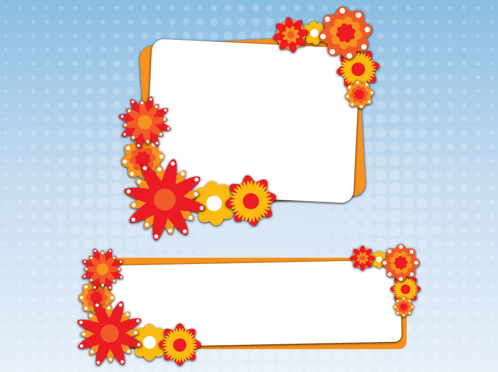 1024x765 Autumn Floral Banners Vector Art Graphics