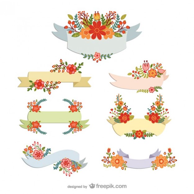 626x626 Colorful Floral Banners Vector Free Download