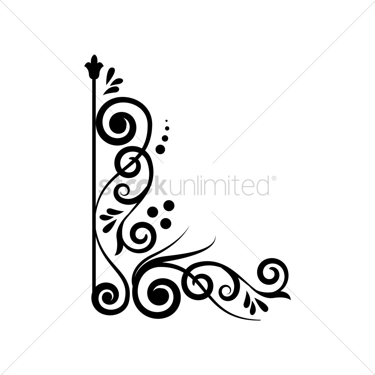 Floral Border Vector Image 1300x1300 Floral Border Vector Image