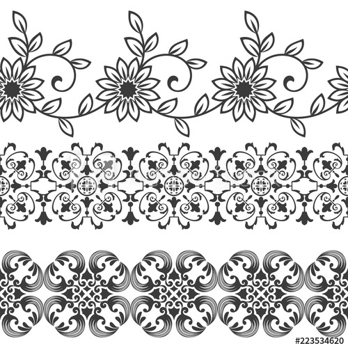 Floral Border Vector at Vectorified.com | Collection of Floral Border ...