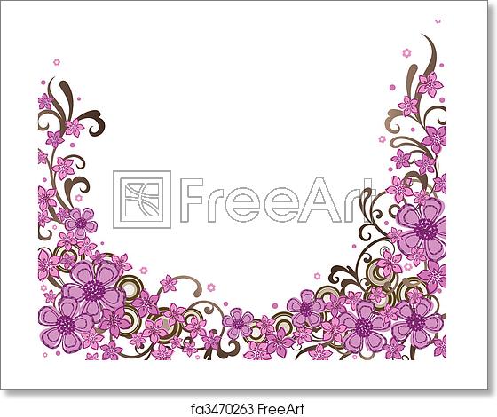 560x470 Free Art Print Of Decorative Pink Floral Border Decorative Pink