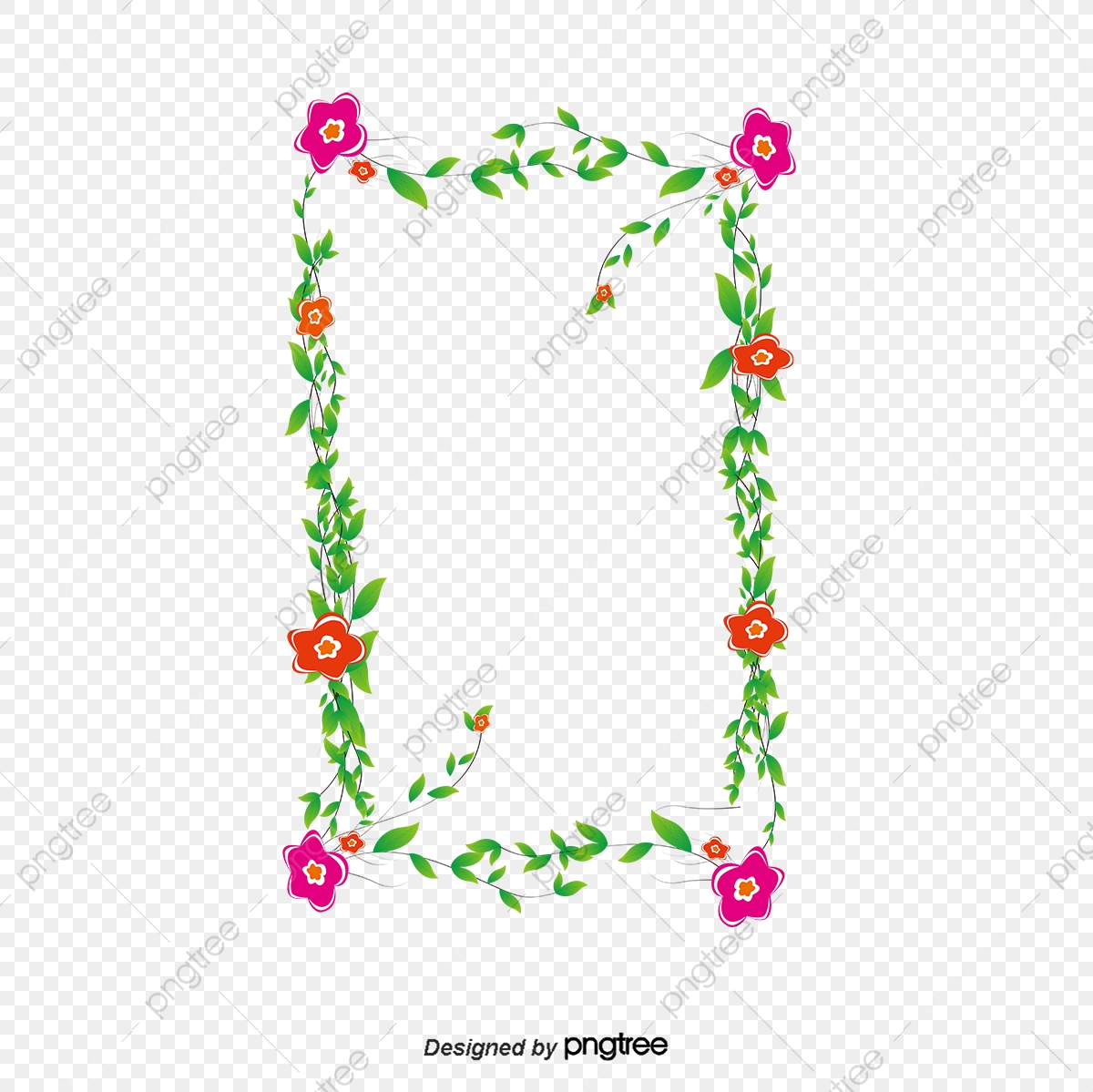 1200x1199 Exquisite Floral Border, Vector Png, Flower Vine, Border Of Rattan