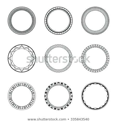 450x470 Circular Frames Set Of Black Vintage With Ornament A Abstract