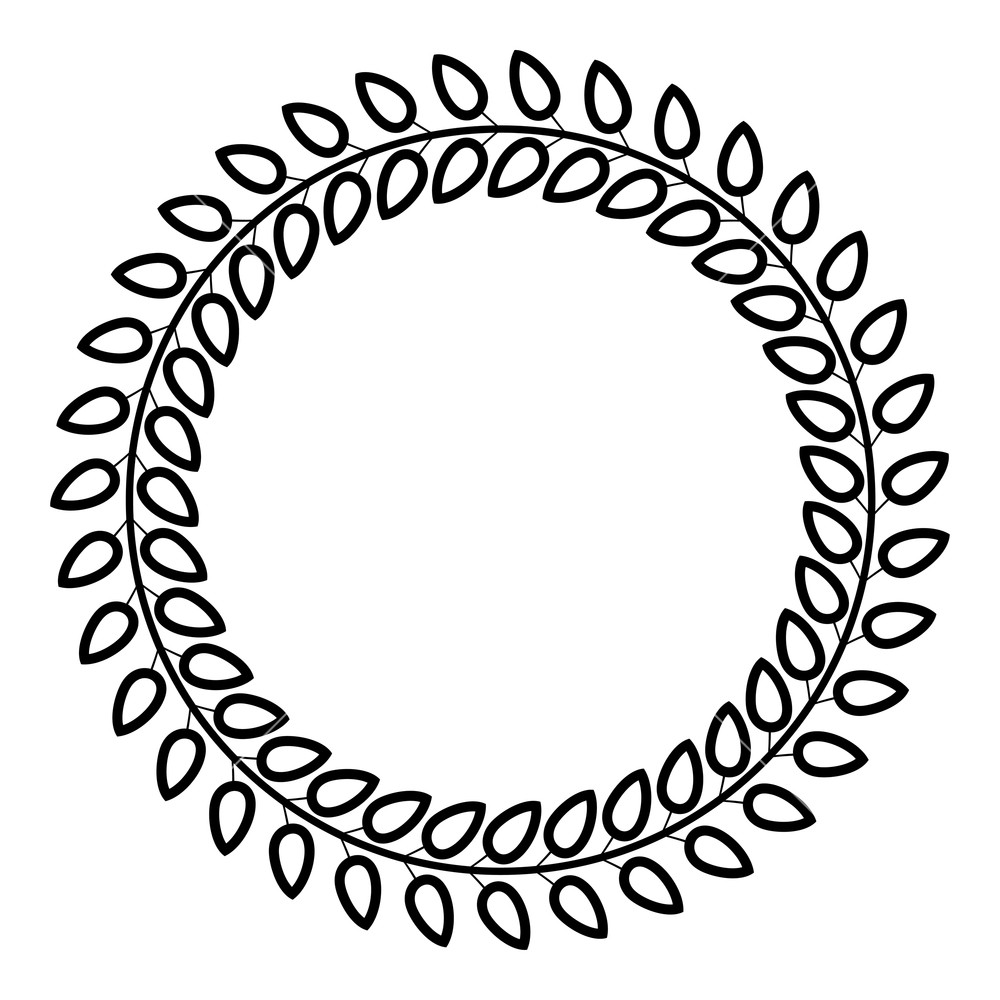 1000x1000 Floral Circle Wreath Of Leaves Round Floral Frames Floral Border