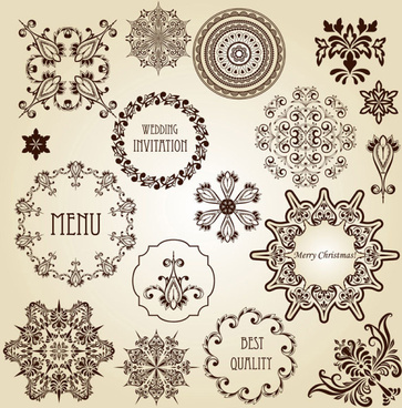 363x368 Floral Vintage Circle Border Free Vector Download