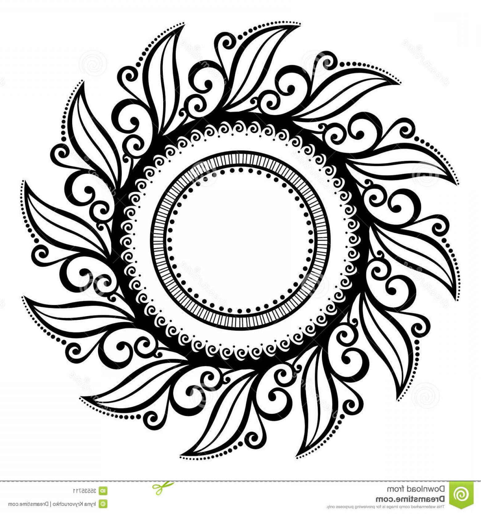1560x1668 Stock Illustration Beautiful Deco Floral Circle Vector Patterned