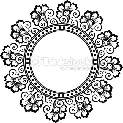 414x414 Beautiful Deco Floral Circle Patterned Frame B Mandala