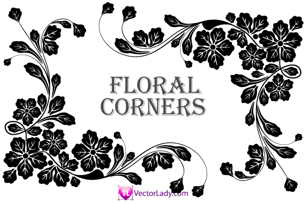 600x400 Flower Corner Vector Clip Art Flowers And Ferns Embroidery
