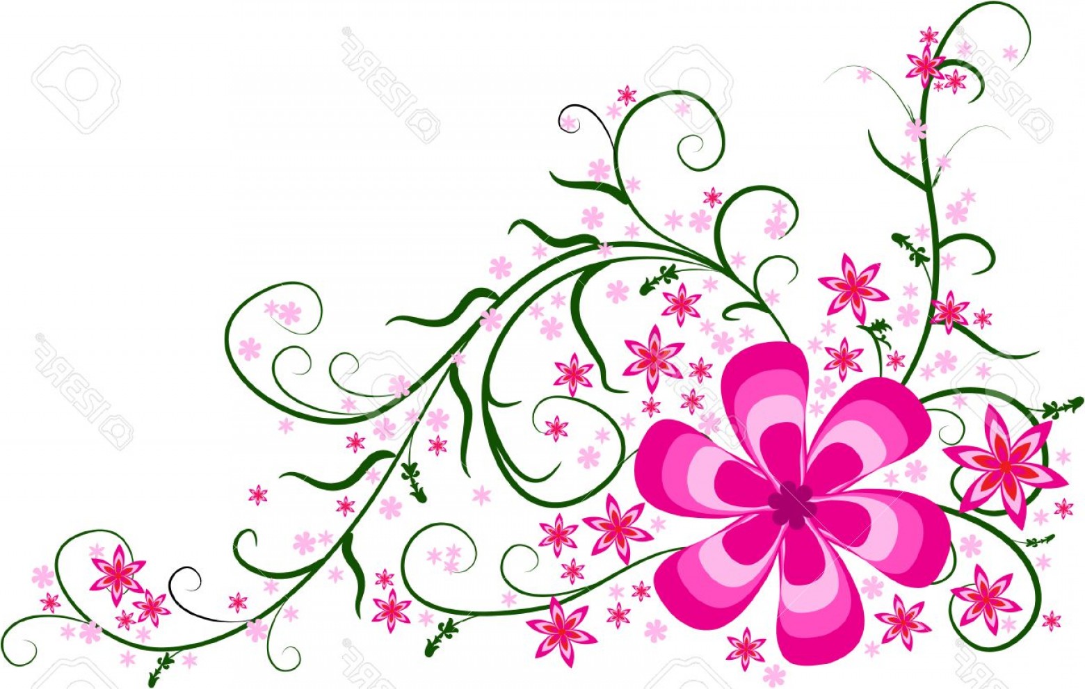 Орнамент цветок розовый рисунок в углу