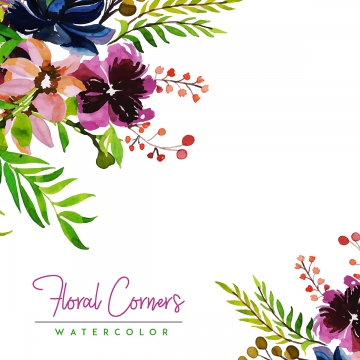 360x360 Watercolor Floral Corner Png, Vector, And Clipart