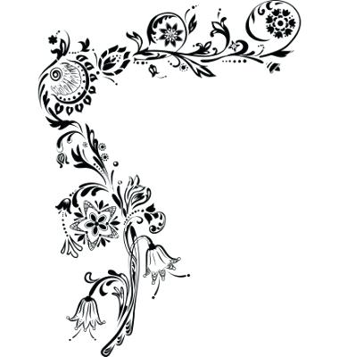380x400 Corner Flowers Vector